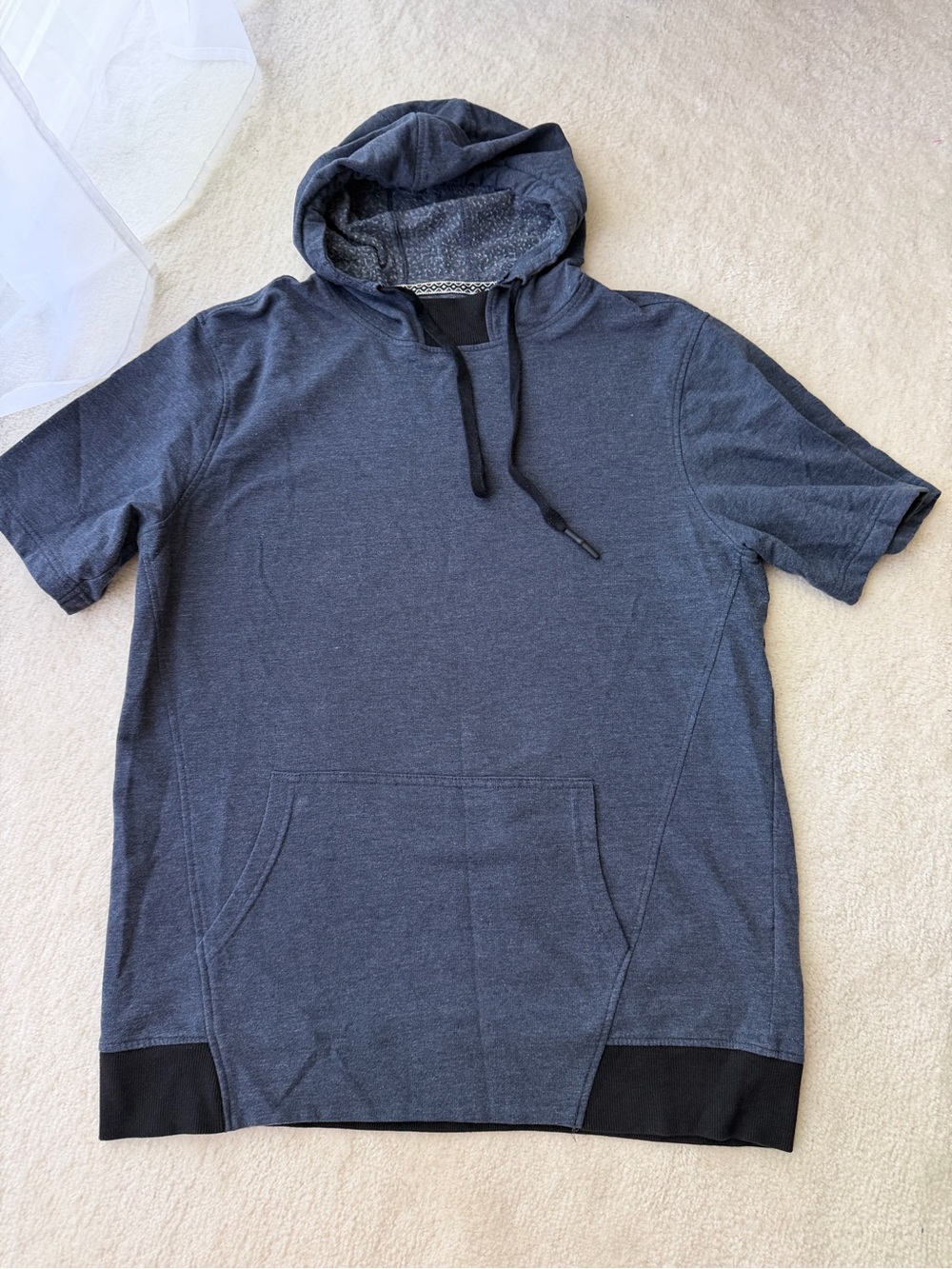 Retrofit Men's Short-Sleeve Hoodie - Charcoal Blue